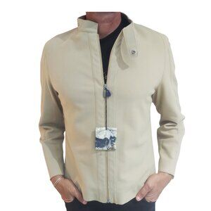 NEWT 100% AUTH BLUMARINE ANNA MOLINARI BEIGE MOLESKIN STRETCH JACKET L